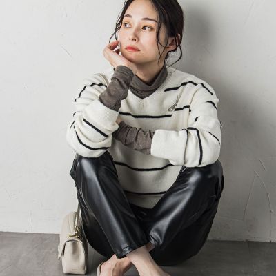 【WEB限定】ふんわりラインボーダーニット≪手洗い可能≫ WEB限定】ふんわりラインボーダーニット≪手洗い可能