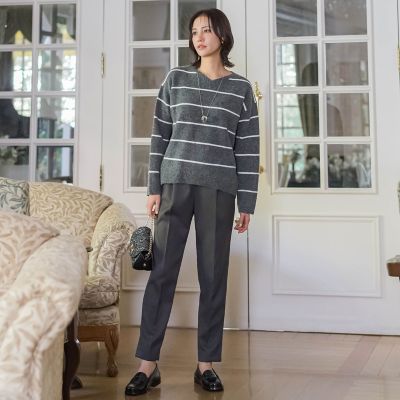 【WEB限定】ふんわりラインボーダーニット≪手洗い可能≫ WEB限定】ふんわりラインボーダーニット≪手洗い可能