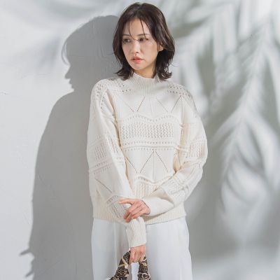 LAUTREAMONT (Women)/ロートレアモン アイレット柄ラメニットプルオーバー≪手洗い可能≫