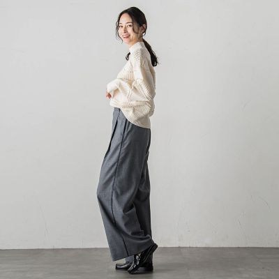 アイレット柄ラメニットプルオーバー≪手洗い可能≫