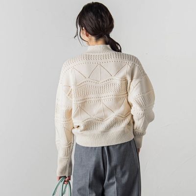 アイレット柄ラメニットプルオーバー≪手洗い可能≫