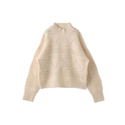 アイレット柄ラメニットプルオーバー≪手洗い可能≫