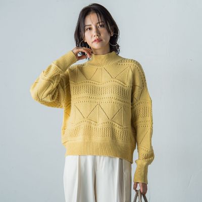 アイレット柄ラメニットプルオーバー≪手洗い可能≫