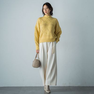 アイレット柄ラメニットプルオーバー≪手洗い可能≫