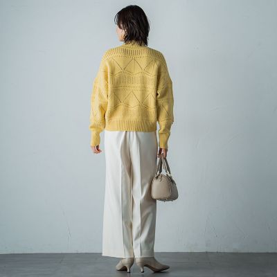 アイレット柄ラメニットプルオーバー≪手洗い可能≫