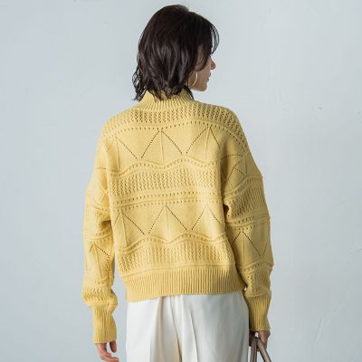 アイレット柄ラメニットプルオーバー≪手洗い可能≫