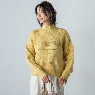 アイレット柄ラメニットプルオーバー≪手洗い可能≫