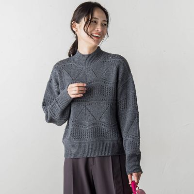 アイレット柄ラメニットプルオーバー≪手洗い可能≫