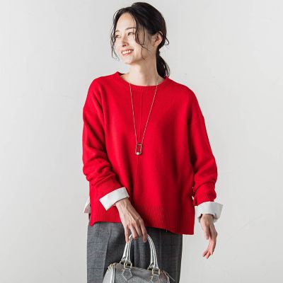 ボクシーシルエットニットプルオーバー≪ウール１００％／手洗い可能≫