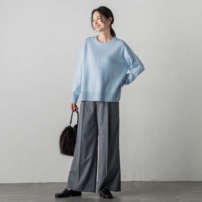 ボクシーシルエットニットプルオーバー≪ウール１００％／手洗い可能≫