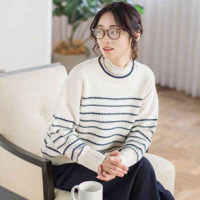 ＜LAUTREAMONT (Women)＞ボーダーニットプルオーバー≪手洗い可能≫