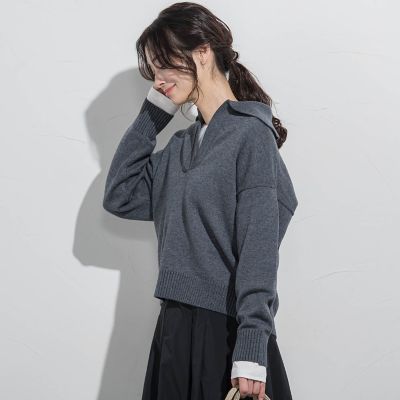 LAUTREAMONT (Women)/ロートレアモン スキッパーポロニット≪手洗い可能≫