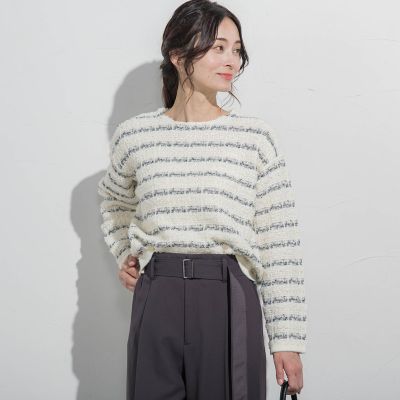 【SALE】LAUTREAMONT (Women)/ロートレアモン フェザーボーダーニット&#8810;手洗い可能&#8811; 22アイボリー トップス【三越伊勢丹/公式】