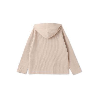 一部店舗限定販売】片あぜ編みフード付きニットプルオーバー≪手洗い