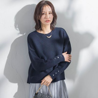 LAUTREAMONT (Women)/ロートレアモン 【WEB限定】袖ボタンガーターニット≪手洗い可能≫