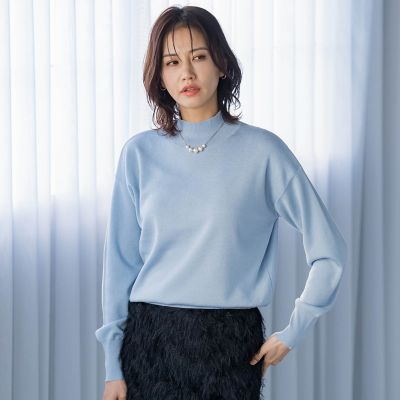 【ＷＥＢ限定】カラー　ハイネックニット≪手洗い可能≫