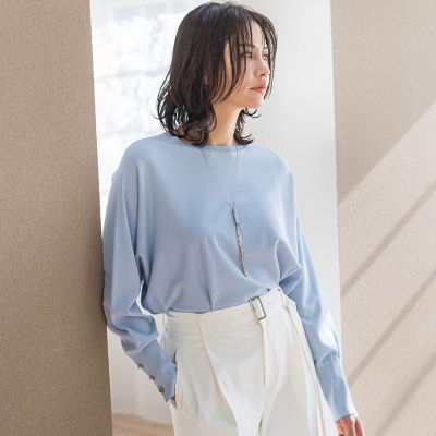 【SALE】LAUTREAMONT (Women)/ロートレアモン 袖ボタンドルマンニット&#8810;手洗い可能&#8811; 17ライトブルー トップス【三越伊勢丹/公式】