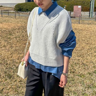 【ＷＥＢ限定】ざっくりクロップドニットベスト≪手洗い可能≫