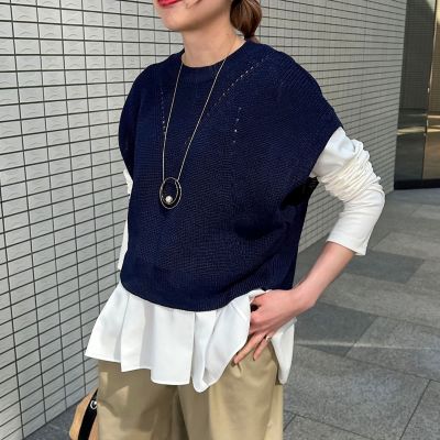 【ＷＥＢ限定】ざっくりクロップドニットベスト≪手洗い可能≫