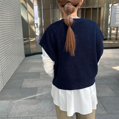 【ＷＥＢ限定】ざっくりクロップドニットベスト≪手洗い可能≫