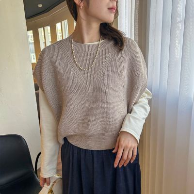 【ＷＥＢ限定】ざっくりクロップドニットベスト≪手洗い可能≫