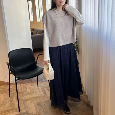 【ＷＥＢ限定】ざっくりクロップドニットベスト≪手洗い可能≫