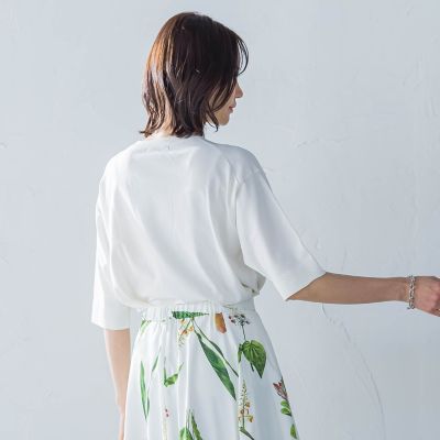 LAUTREAMONT / ロートレアモン 5分袖Tシャツライクニット≪手洗い可能≫ 5分袖Tシャツライクニット≪手洗い可能≫ | LAUTREAMONT