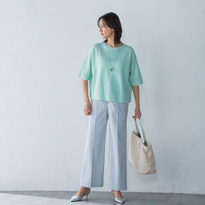 ラメ入りホールガーメントＶネックニット≪手洗い可能≫
