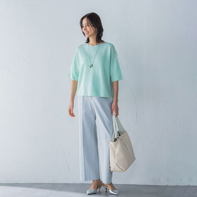 ラメ入りホールガーメントＶネックニット≪手洗い可能≫