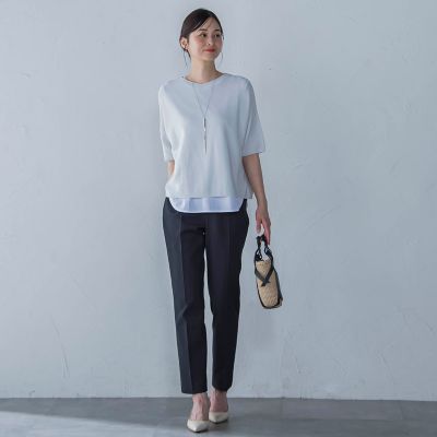 ラメ入りホールガーメントVネックニット≪手洗い可能