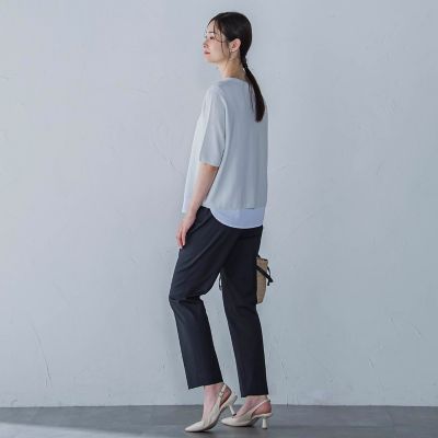 ラメ入りホールガーメントVネックニット≪手洗い可能