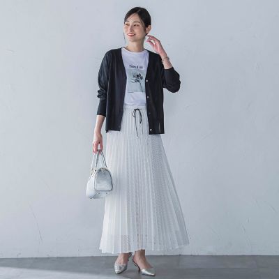 ペーパーヤーンＶネックカーディガン≪手洗い可能≫