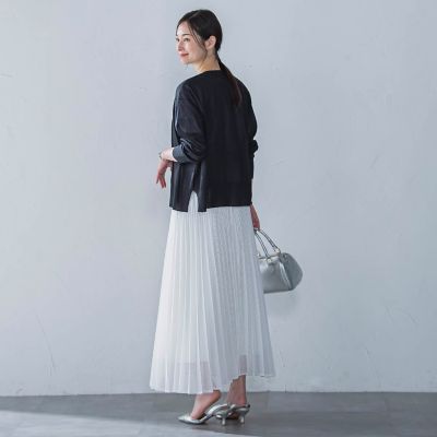 ペーパーヤーンＶネックカーディガン≪手洗い可能≫