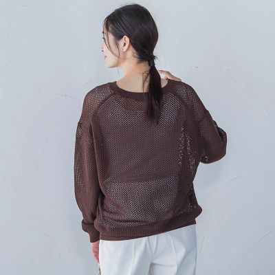 ドライタッチメッシュVネックニット≪手洗い可能
