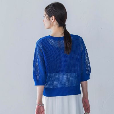 ドライタッチメッシュ5分袖ニット≪手洗い可能≫ セール】ドライタッチメッシュ5分袖ニット≪手洗い可能