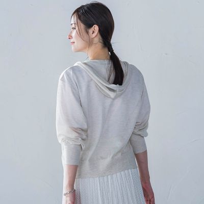 【一部店舗限定販売】シアーニットジップパーカー≪手洗い可能≫