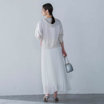 【一部店舗限定販売】シアーニットジップパーカー≪手洗い可能≫