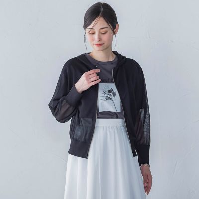 【一部店舗限定販売】シアーニットジップパーカー≪手洗い可能≫
