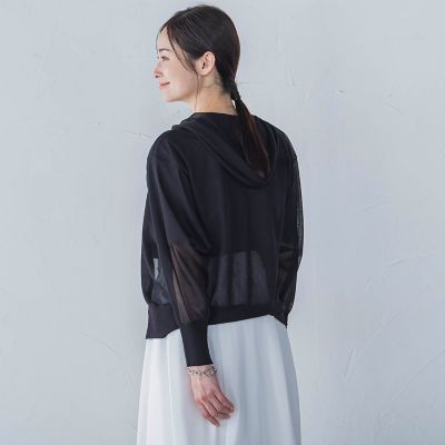 【一部店舗限定販売】シアーニットジップパーカー≪手洗い可能≫