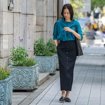バックボタン5分袖ニット≪手洗い可能≫ | LAUTREAMONT (Women