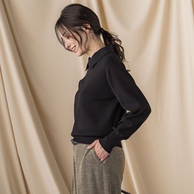 ロートレアモン　2WAYシャツ襟付き　ニット　プルオーバー　ポロニット ロートレアモン 2WAYシャツ襟付き ニット プルオーバー ポロニット