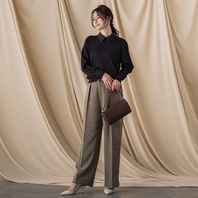 ロートレアモン　2WAYシャツ襟付き　ニット　プルオーバー　ポロニット 2WAYシャツ襟付きニットプルオーバー≪手洗い可能≫ | LAUTREAMONT