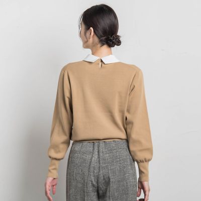 ロートレアモン　2WAYシャツ襟付き　ニット　プルオーバー　ポロニット ロートレアモン 2WAYシャツ襟付き ニット プルオーバー ポロニット