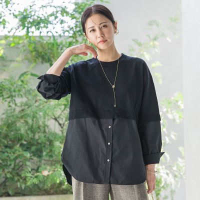 LAUTREAMONT (Women)/ロートレアモン シャツドッキングニット&#8810;洗える&#8811; 04ブラック×ブラック トップス【三越伊勢丹/公式】