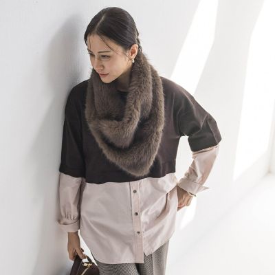 ＜LAUTREAMONT (Women)＞【ＷＥＢ限定】シャツドッキングニット≪洗える≫