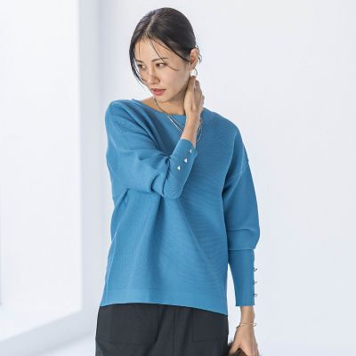 LAUTREAMONT (Women)/ロートレアモン ソデボタンガーターニット&#8810;11号あり/洗える&#8811; 07ブルー トップス【三越伊勢丹/公式】