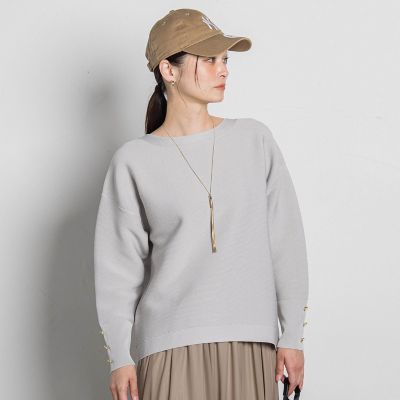 LAUTREAMONT (Women)/ロートレアモン ソデボタンガーターニット&#8810;11号あり/洗える&#8811; 13ライトグレー トップス【三越伊勢丹/公式】