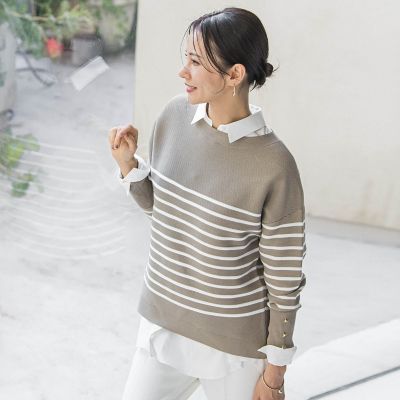 LAUTREAMONT (Women)/ロートレアモン ソデボタンガーターニット&#8810;11号あり/洗える&#8811; 32ベージュ系その他 トップス【三越伊勢丹/公式】