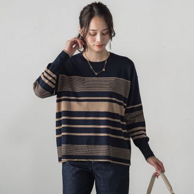 LAUTREAMONT (Women)/ロートレアモン ランダムボーダーニット&#8810;11号あり/洗える&#8811; 25ダークネイビー トップス【三越伊勢丹/公式】