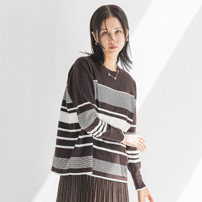 LAUTREAMONT (Women)/ロートレアモン ランダムボーダーニット&#8810;11号あり/洗える&#8811; 30ブラウン系その他 トップス【三越伊勢丹/公式】